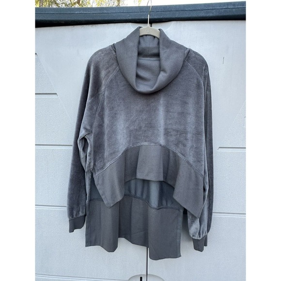 Free People Movement Cowl Neck High Low Last Chance Pullover Sweatshirt Gray XS - Picture 2 of 14